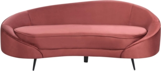 3-Sitzer Sofa Samtstoff rot schwarz SAVAR