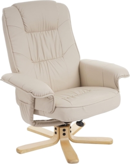 Relaxsessel Fernsehsessel Sessel ohne Hocker M56 Kunstleder FSC®-zertifiziert ~ creme