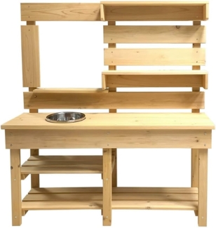 Home Deluxe Matschküche, Holz Natur, 103 x 35 x 110 cm