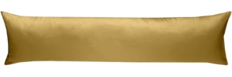 Mako-Satin Seitenschläferkissen Bezug uni / einfarbig gold 40x145 cm von Bettwaesche-mit-Stil