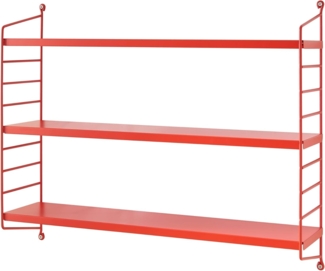 en.casa 'Strängnäs' Modulares Wandregal, Stahl, Rot, 50 x 60 x 15 cm