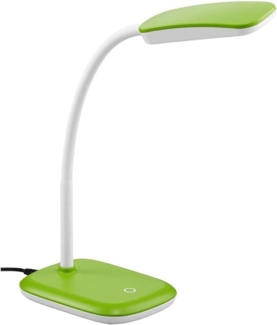 TRIO Leuchten 'Boa' LED-Tischleuchte, LED fest integriert, warmweiß, grün, mit Touch-Dimmer & verstellbarem Flexarm, Schreibtischlampe