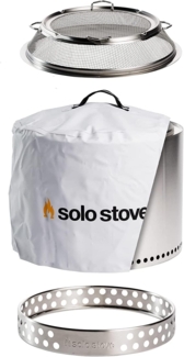 Solo Stove 'Bonfire' Feuerschale, mit Standfuß, raucharm, Tragbar, Edelstahl Silber, Ø 49,5x44,5 cm