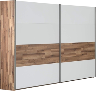 Forte Möbel 'Modern Way' Kleiderschrank, Schwebetürenschrank, Stabeiche/Weiß, ca. 270 cm