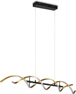 LED Pendelleuchte SEQUENCE dimmbar Lichtfarbe einstellbar Messing, Breite 104cm