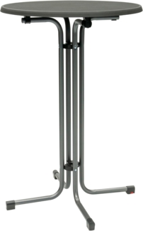 MFG Stehtisch 80 cm klappbar, wetterfeste Melamin-Platte, Gestell: anthrazit, Tischplatte: schiefer