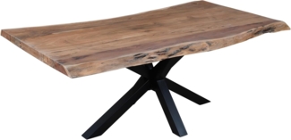 Baumkantentisch >Forrest< in Akazie / schwarz - 200x76x100 (BxHxT)