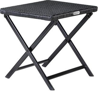 Casaria 'Rom' Klapphocker (1 St), Polyrattan / Stahl schwarz, 40 x 44 x 44 cm