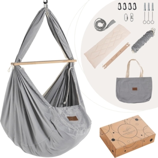 Federwiege mit Deckenbefestigung Bio Grey Kunstfaser