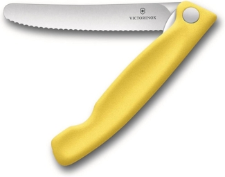 Victorinox Swiss Classic faltbares Gemüsemesser Wellenschliff (11 cm), Gelb
