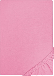 Biberna Jersey-Spannbetttuch, 100 % Baumwolle, Pink, 1x 140x200 cm - 160x200 cm