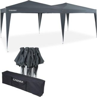 CASARIA® 'Capri' Pop-Up Faltpavillon inklusive Tasche, wasserdicht, UV-Schutz 50+, Stahl / Polyester, Anthrazit, 3x6 m