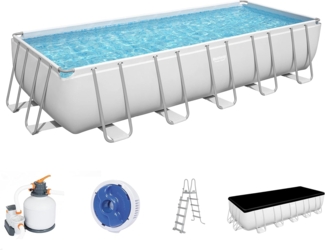 Power Steel™ Frame Pool, Lichtgrau, 640 x 274 x 132 cm