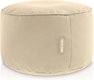 Green Bean© Sitzsack-Hocker 25x45 cm mit EPS-Perlen Füllung - Fußhocker Fußkissen Sitz-Pouf für Sitzsäcke - Bodenkissen für Kinder und Erwachsene - Fußablage Sitzkissen Sitzhocker Beige