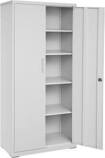 Songmics Aktenschrank mit 5 Ebenen, Stahl grau, 80 x 40 x 180 cm