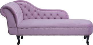 Beliani 'Nimes' Chaiselongue, Rosa, Samt, 79 x 65 x 169 cm, Links
