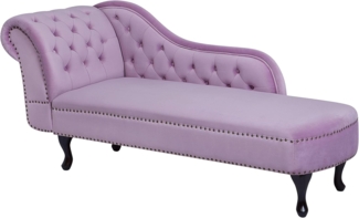 Beliani 'Nimes' Chaiselongue, Rosa, Samt, 79 x 65 x 169 cm, Links