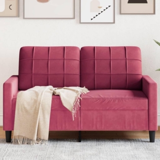 vidaXL 2-Sitzer-Sofa Weinrot 120 cm Samt 4007618