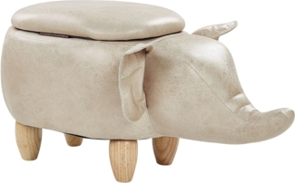 Beliani 'Elephant' Hocker, Kunstleder taupe, 70 x 35 x 32 cm