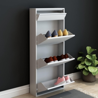 Schuhkipper Sokndal mit 4 Klappen Weiß [en. casa]