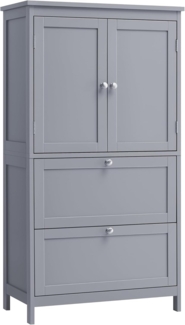 Vasagle Badezimmerschrank, Badschrank, Küchenschrank, Aufbewahrungsschrank mit 2 Türen und 2 Schubladen, verstellbare Ablage, 30 x 60 x 110 cm, Taubengrau BBC551G02
