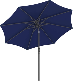 Songmics Sonnenschirm mit UV-Schutz bis UPF 50+, knickbar, Metall / Polyester blau, Ø 3 x 2,52 m