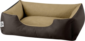 BedDog 'LUPI' Hundebett, waschbar, mit Rand, Cordura / Microfaser-Velours, MELANGE (braun/beige), L 55 x B 40 x H 17 cm