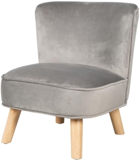 roba Kindersessel 'Lil Sofa' - stabile Holzfüße - Samtstoff - Grau
