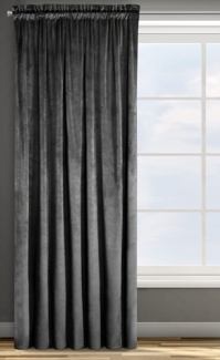 Samtvorhang Velours Vorhänge zum Wohnzimmer Prachtvoll Elegant schwarz 135x300 cm Kräuselband