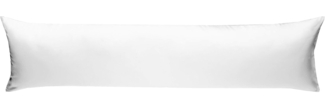 Mako-Satin Seitenschläferkissen Bezug uni / einfarbig weiß 40x145 cm von Bettwaesche-mit-Stil