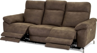 Selesta 3-Sitzer Sofa – mit Elektrische Relaxfunktion, USB - Stoffbezug Taupe Grau