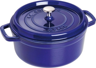 Staub La Cocotte 26cm rund dunkelblau, Gusseisen Auflaufformen + Bräter