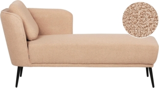 Beliani 'ARTHEZE' Chaiselongue linksseitig mit Kissen, Hellbraun, Bouclé