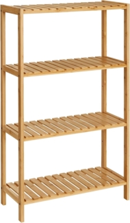 SONGMICS Badezimmerregal, Bambus natur, 60 x 26 x 100 cm