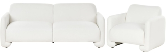 4-Sitzer Sofa Set Stoff Weiß SALAND