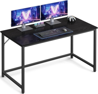Vasagle Schreibtisch, Computertisch, Bürotisch, für Arbeitszimmer, Schlafzimmer, 60 x 120 x 75 cm, Industrie-Design, Metallgestell, schwarz