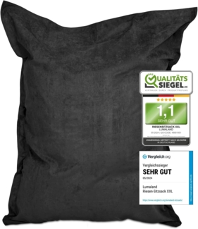 Lumaland 'Luxury' XXL-Sitzsack, Indoor & Outdoor, Dunkelgrau, Microvelours, 380 l