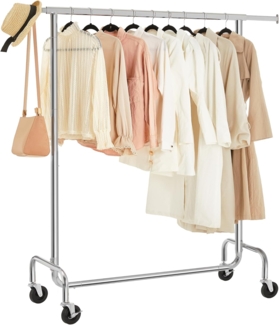 Songmics ausziehbare Kleiderstange mit Rollen, Metall grau, (110-150) x 45 x 160 cm