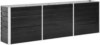vidaXL Garten Hochbeet Gemüsebeet Pflanzbeet Gartenbeet Frühbeet Pflanzkasten Blumenkasten Blumenbeet Verzinkter Stahl 240 x 40 x 77 cm Anthrazit