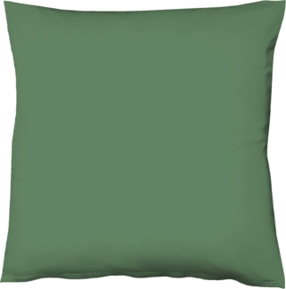Fleuresse Mako-Satin-Kissenbezug uni colours Farbe jagdgrün 7060 40 x 80 cm