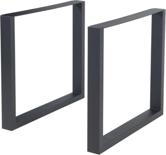 Tischgestell 2er Set Makers Stahl 72x80 cm Schwarz [en. casa]