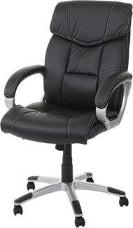Mendler 'HWC-A71' Chefsessel, Stoff / Textil Wildleder-Optik schwarz, max. 120 kg, FSC®