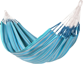 La Siesta Kingsize-Hängematte MODESTA azure blau aus Bio-Baumwolle Familienhängematte XXL