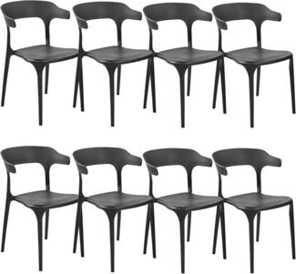 Esszimmerstuhl 8er Set GUBBIO Schwarz
