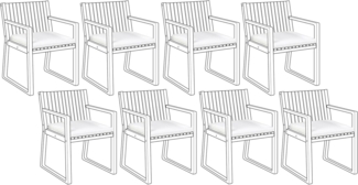 'SASSARI' Set, 8 Sitzkissen, Ohne Muster, Cremeweiß, 46 x 46 cm