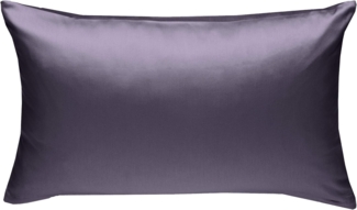 Bettwaesche-mit-Stil Mako-Satin / Baumwollsatin Bettwäsche uni / einfarbig lila Kissenbezug 60x80 cm