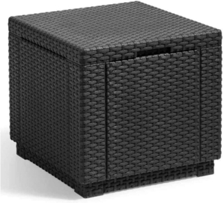 Keter Hocker mit Stauraum Cube Graphitgrau 213816 422801