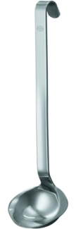 RÖSLE Haken Saucenlöffel, Hochwertige Saucenkelle mit Hakengriff, Edelstahl 18/10, Spülmaschinengeeignet, 25,5 cm