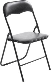 CLP Klappstuhl Felix Klappbarer mit Kunstleder PVC Sitz Gepolstert,schwarz/schwarz