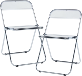 Klappstuhl Pornainen 2er Set Transparent [en. casa]